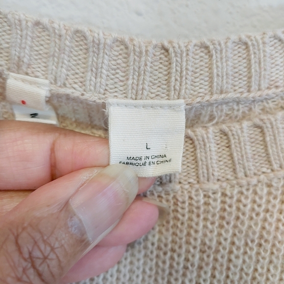 Moth Anthropologie Round Neck Long Sleeves Tunic Sweater Sz L Minimalist Popover - Picture 7 of 12